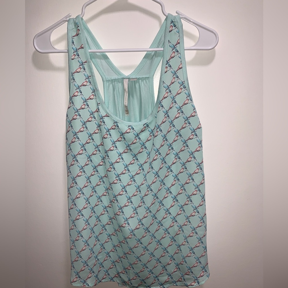 LC Lauren Conrad Super Cute Bird Pattern Tank Top - L